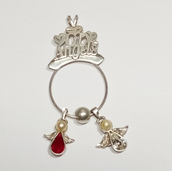 Sterling Silver 925 Lil Angels Charm Pendent With 2 Charms April July - Picture 4 of 7